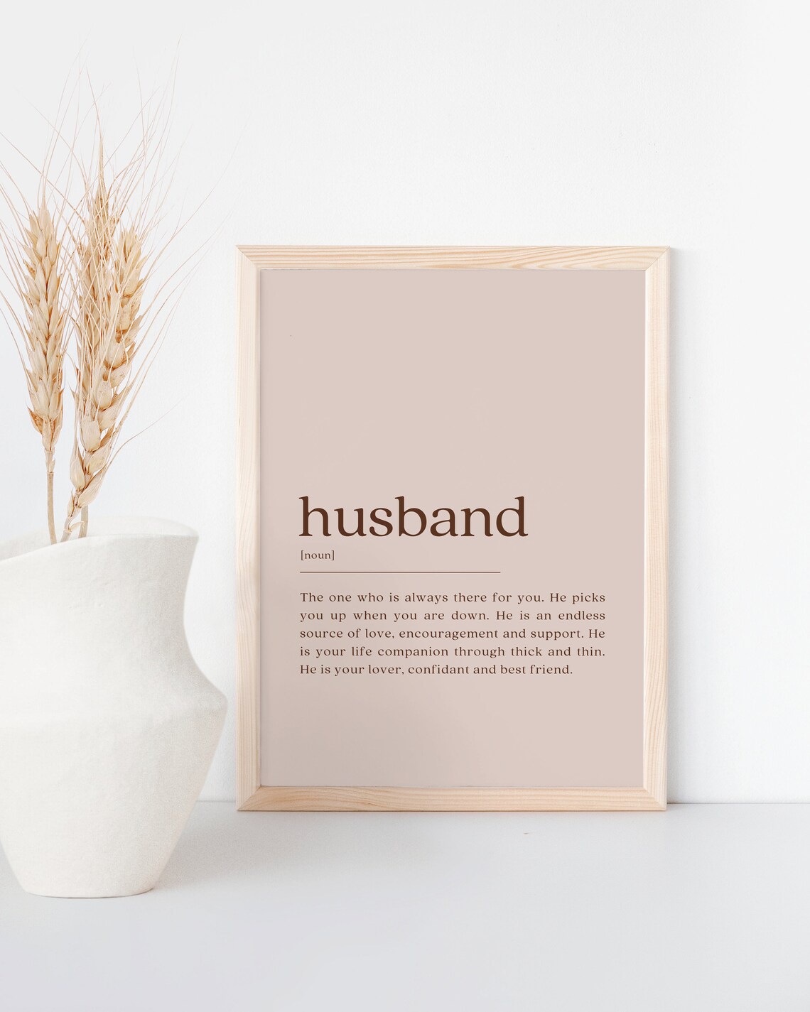 Husband Definition, Minimalist Anniversary Gift