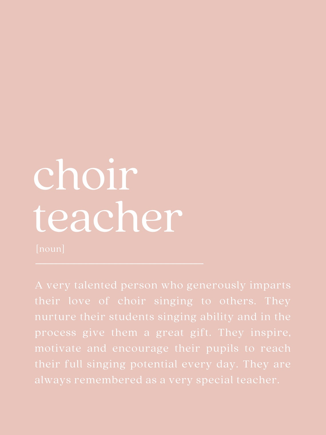 Choir Teacher Definition Print, Teacher Appreciation - Image 2
