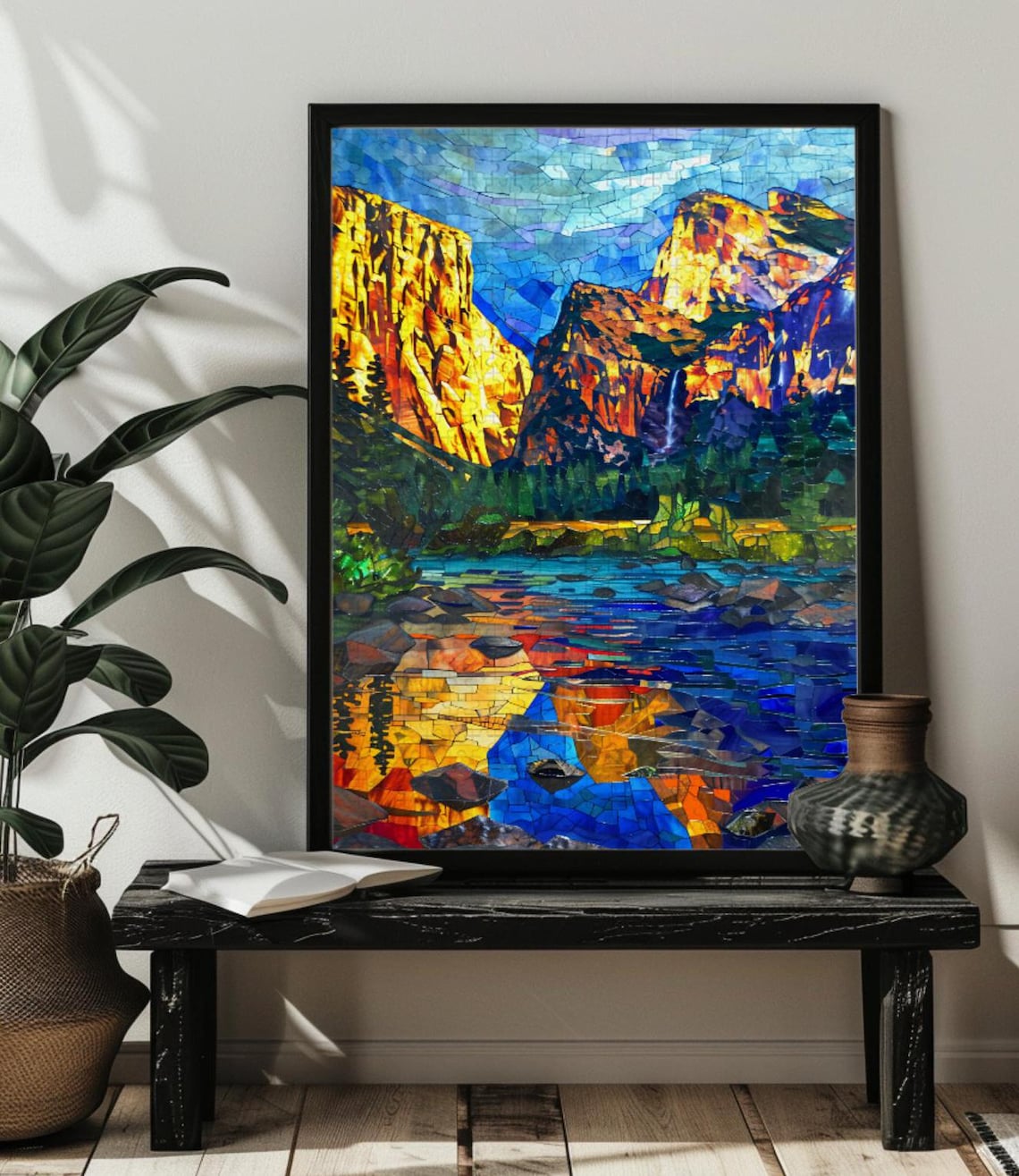 Stained Glass Yosemite National Park Travel Poster