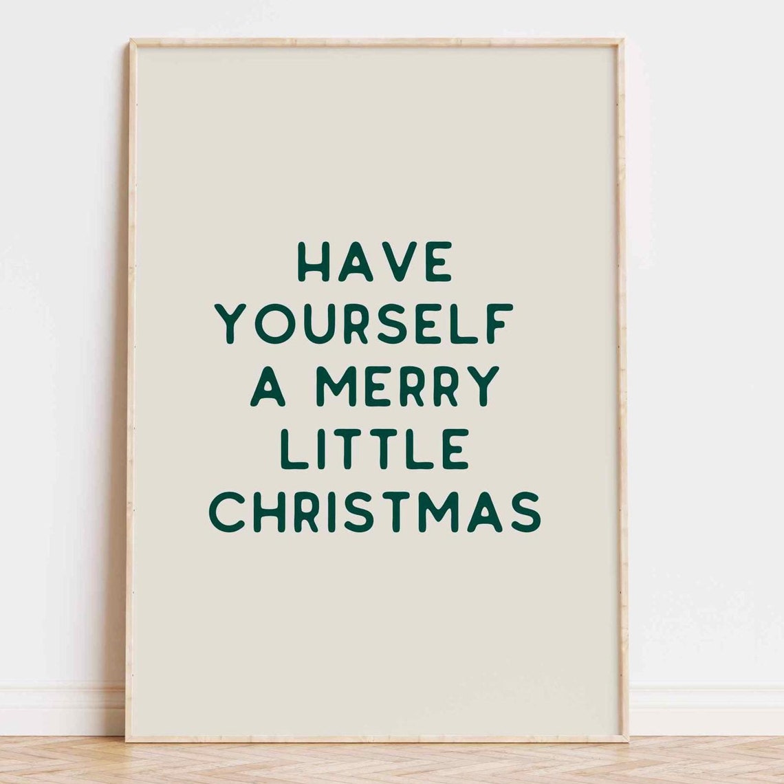 Classic Have Yourself A Merry Little Christmas Neutral Quote Poster
