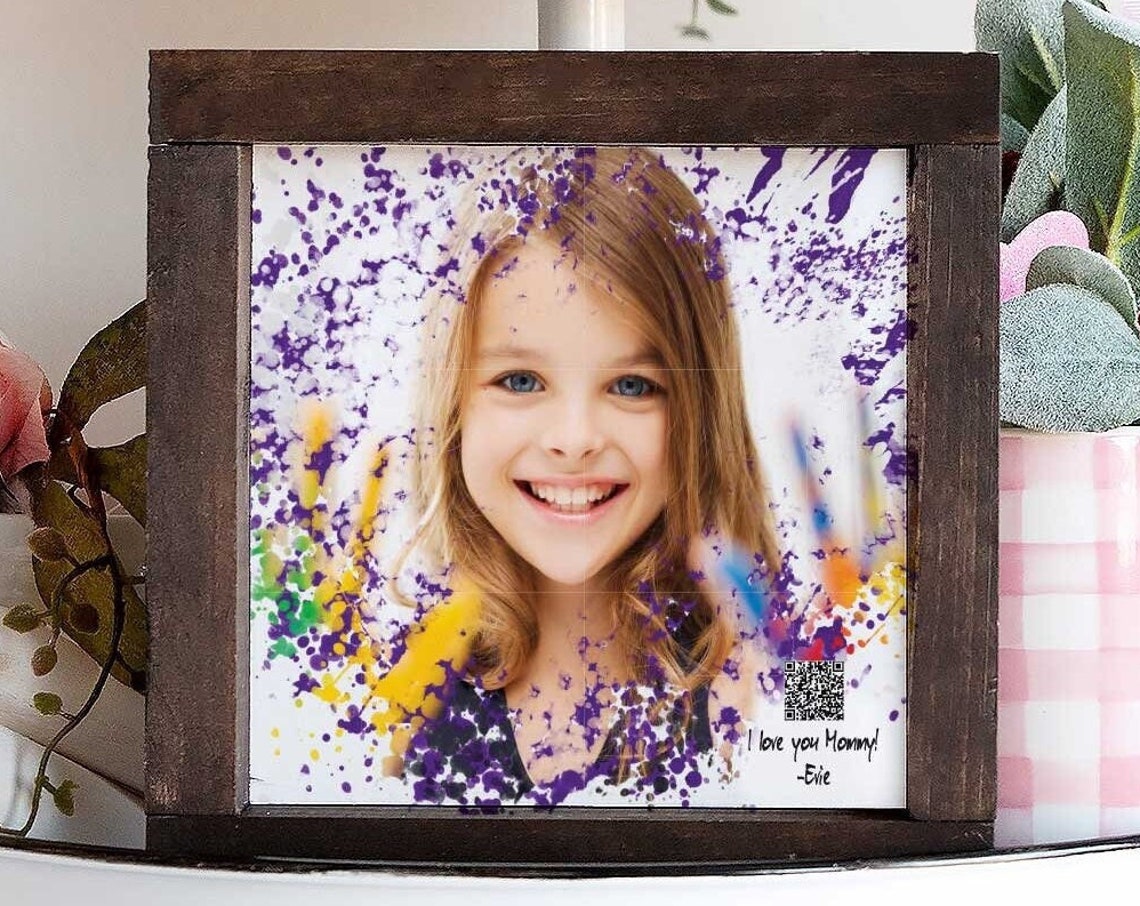 Personalized Photo Voice Recording QR Code Framed Kids Gift Poster