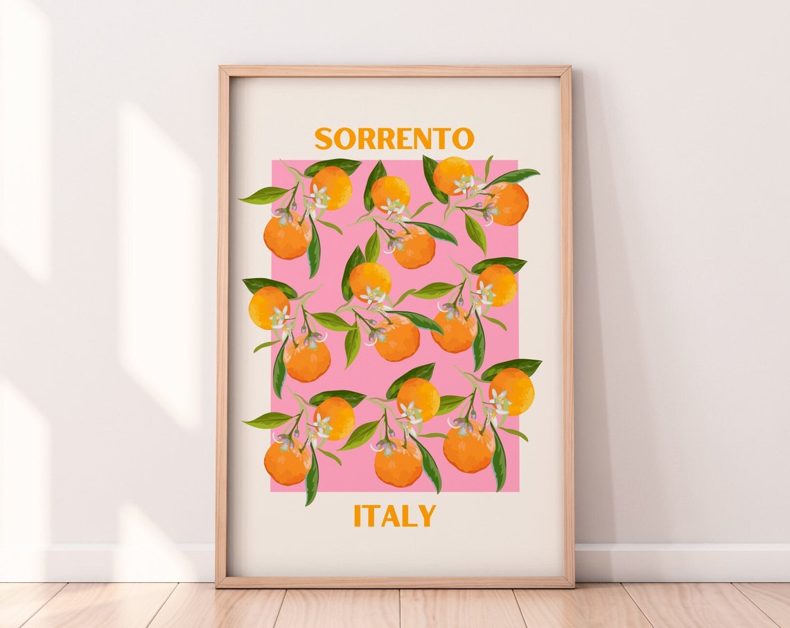 Sorrento Italy Oranges Art Print, Fruit Market