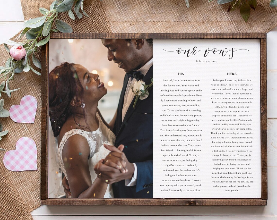 Our Vows And Wedding Photo Anniversary Gift - Image 3
