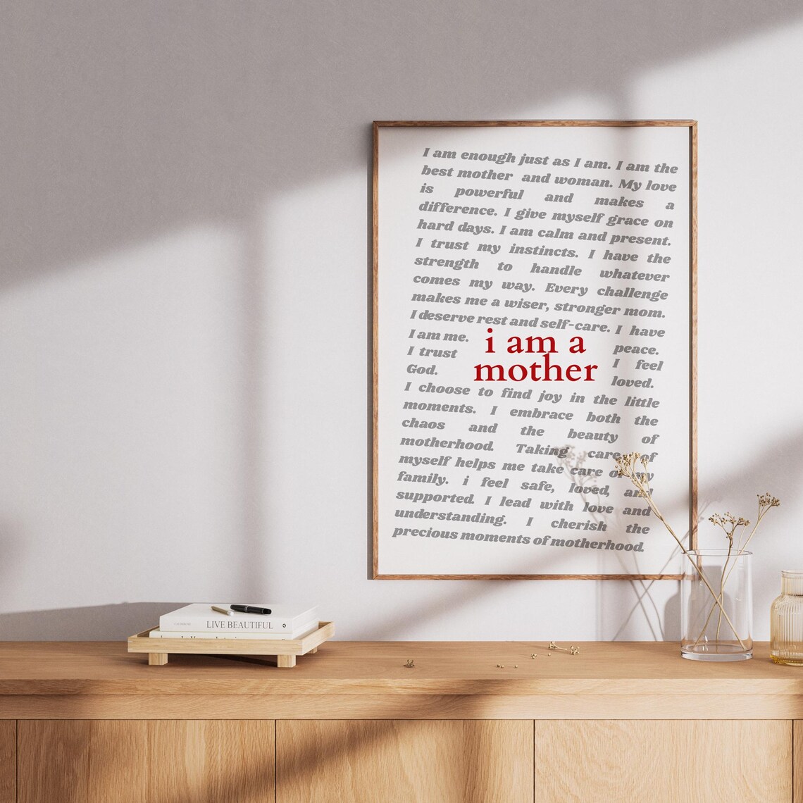 Minimalist Mom Quote, Self Love Motherhood Affirmation