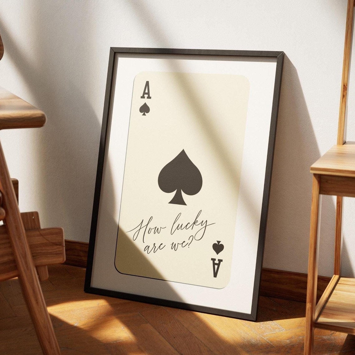 Ace Of Spades How Lucky Are We Print Poster Retro Trendy Wall Art Aesthetic Print Vintage Playing Card Poster Print Black Ace Of Spades