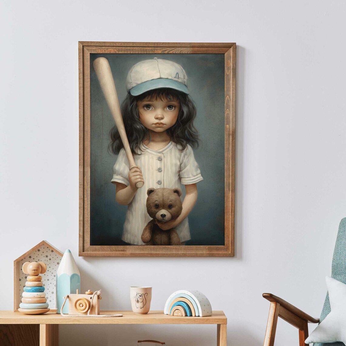 Vintage Sports Baseball Nursery Art Print - Image 3