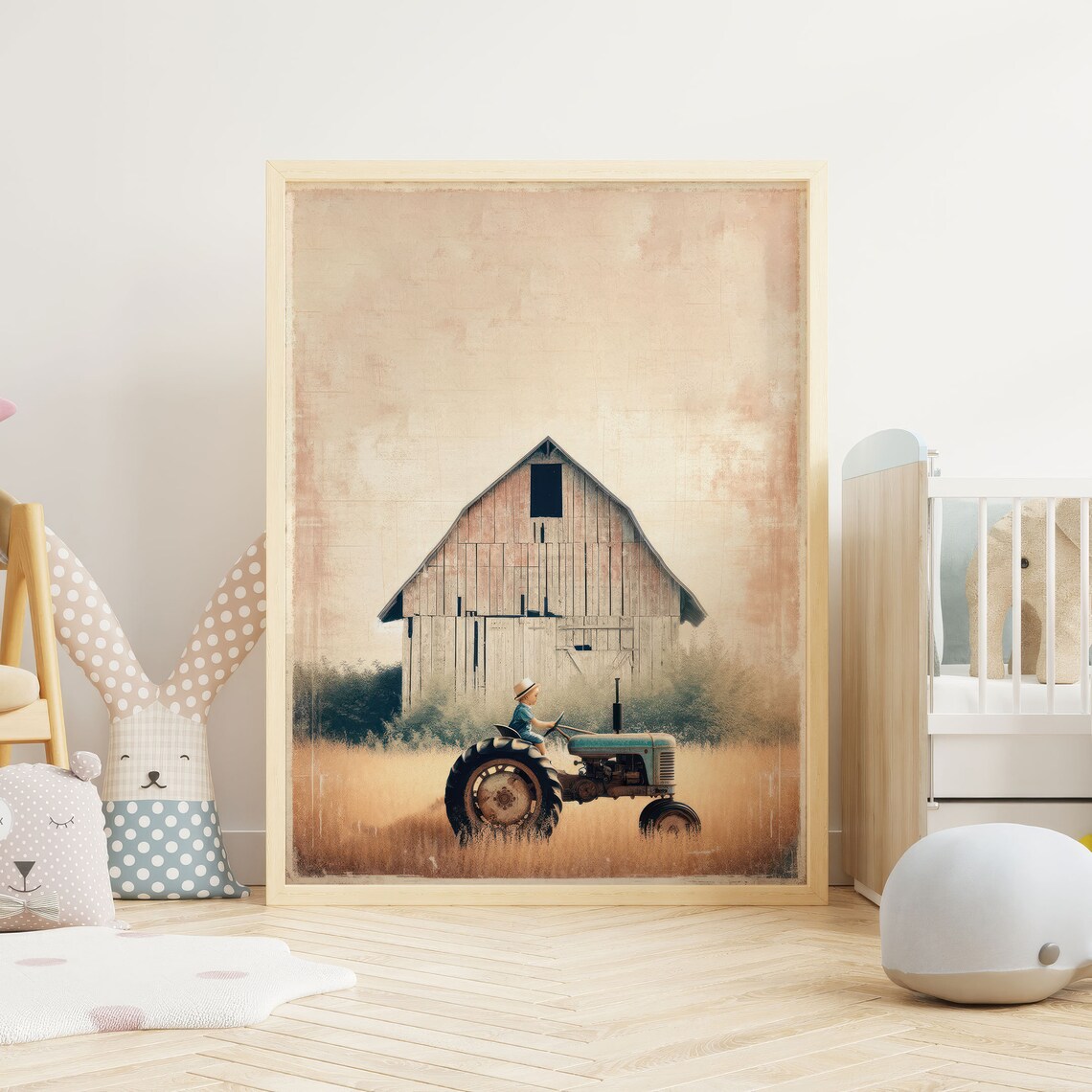 Tractor Nursery Art Print, Farmhouse Kids Decor - Image 2