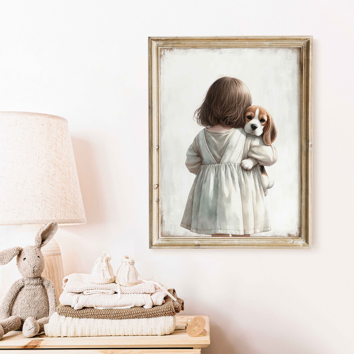 Beagle Nursery Art Print, Girls Room Decor - Image 2