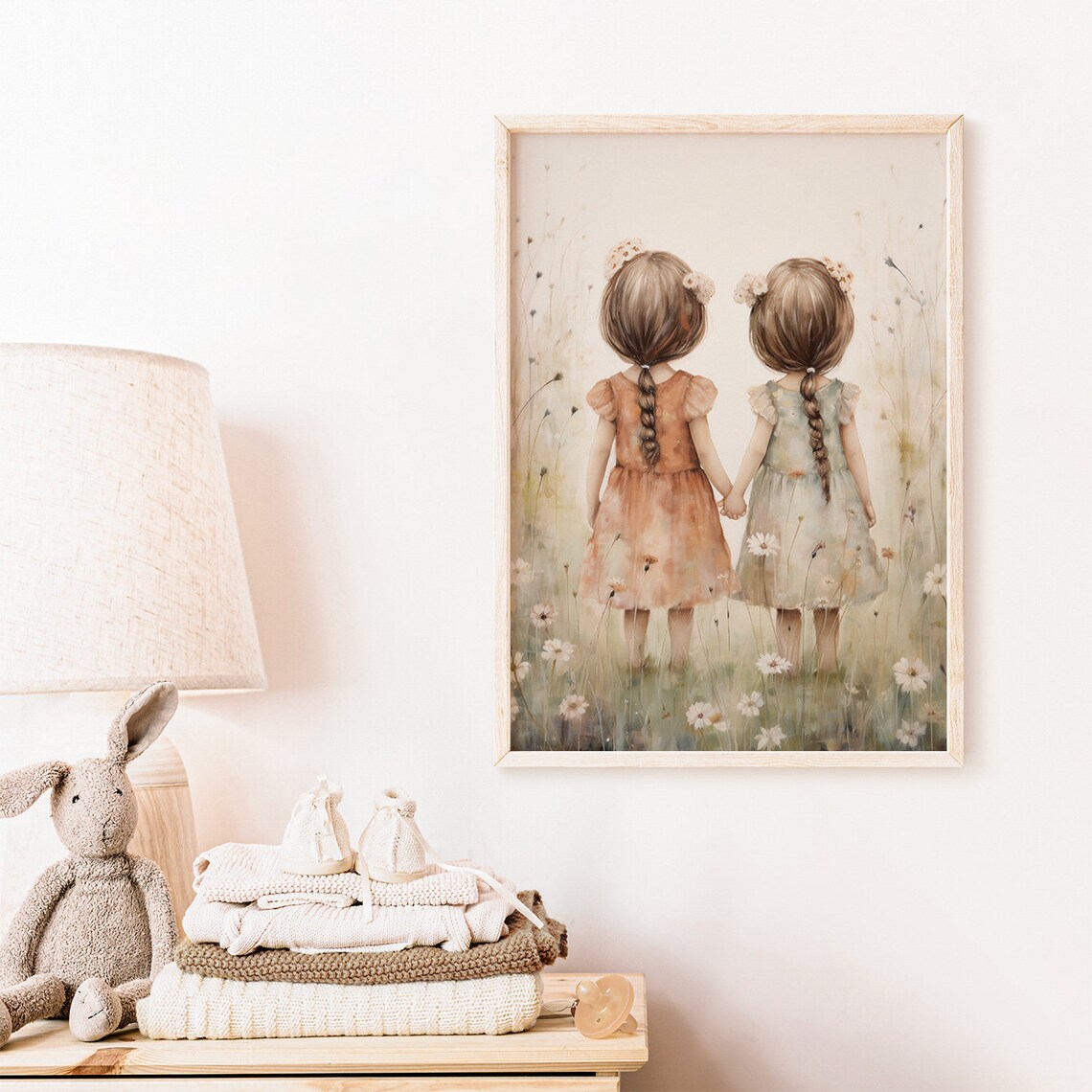 Twin Sisters Vintage Wildflower Art Print - Image 2