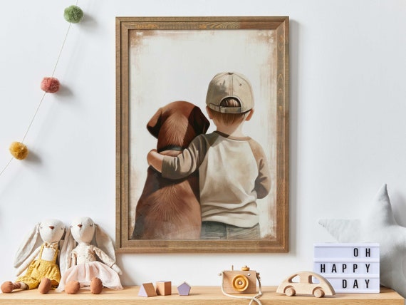 Brown Labrador Retriever Nursery Art Print