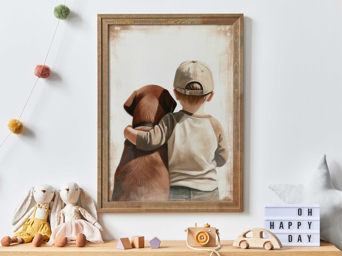 Brown Labrador Retriever Nursery Art Print