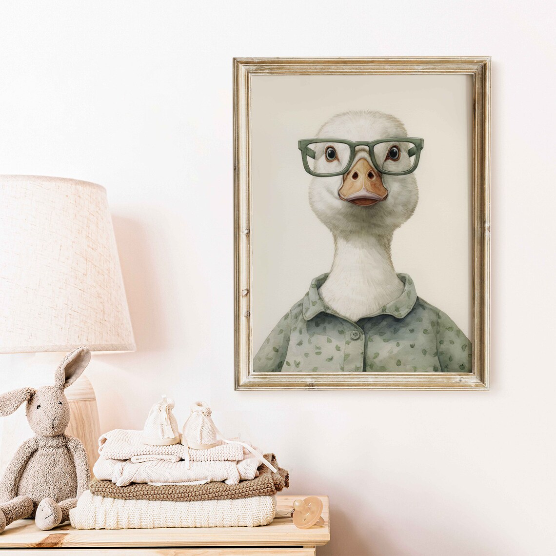 Goose Animals Wearing Glasses Vintage Art Print - Image 2