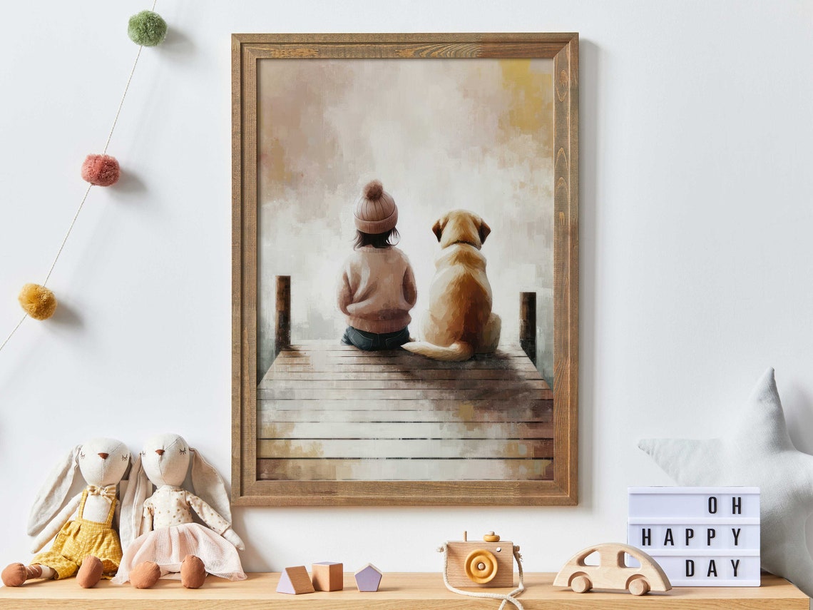 Golden Retriever Art Print Girl Dog Dog Nursery Decor Girl Room Dog Decor Toddler Room Decor Dog Art For Girl Dog Art