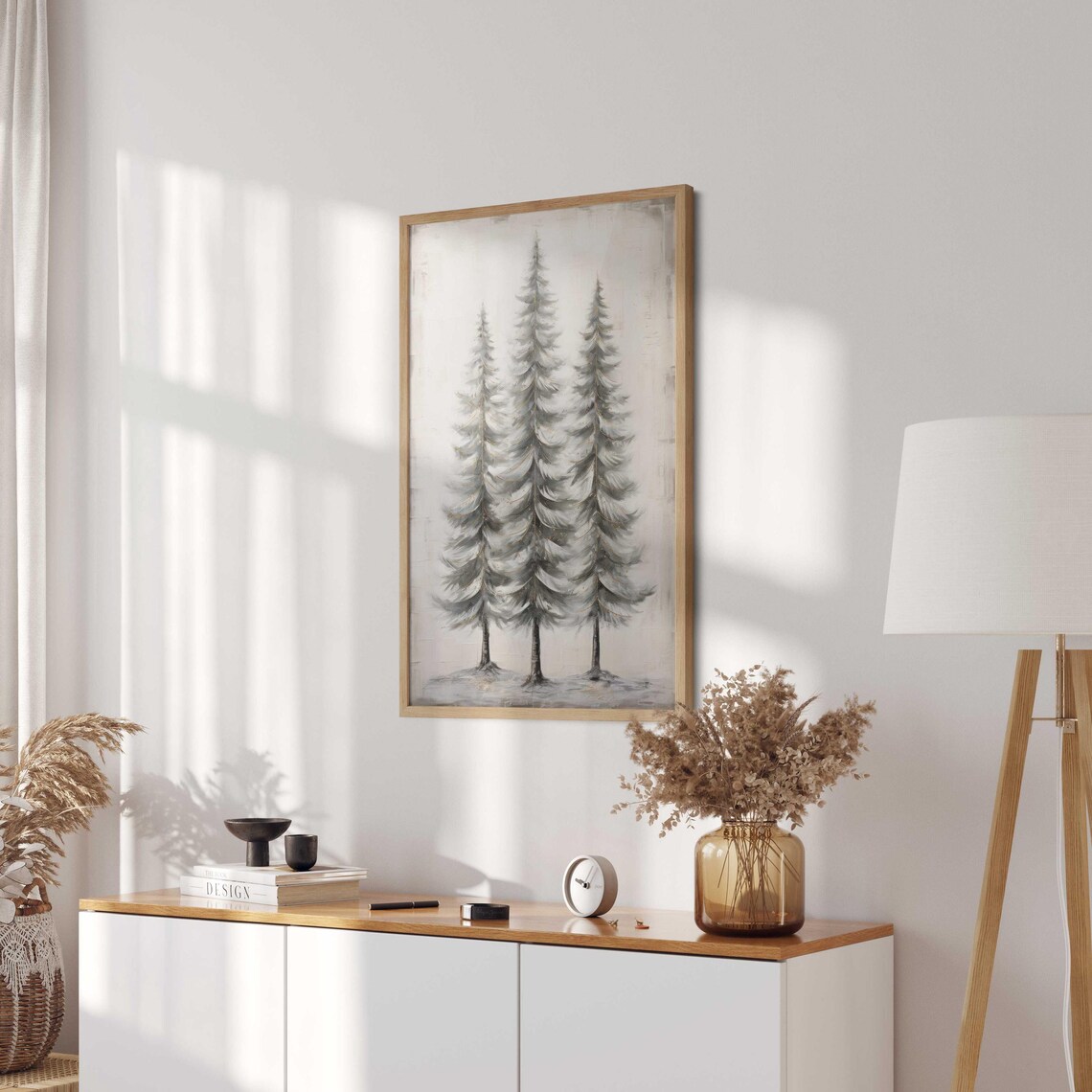 Pine Tree Vintage Forest Art Print, Christmas Decor - Image 3