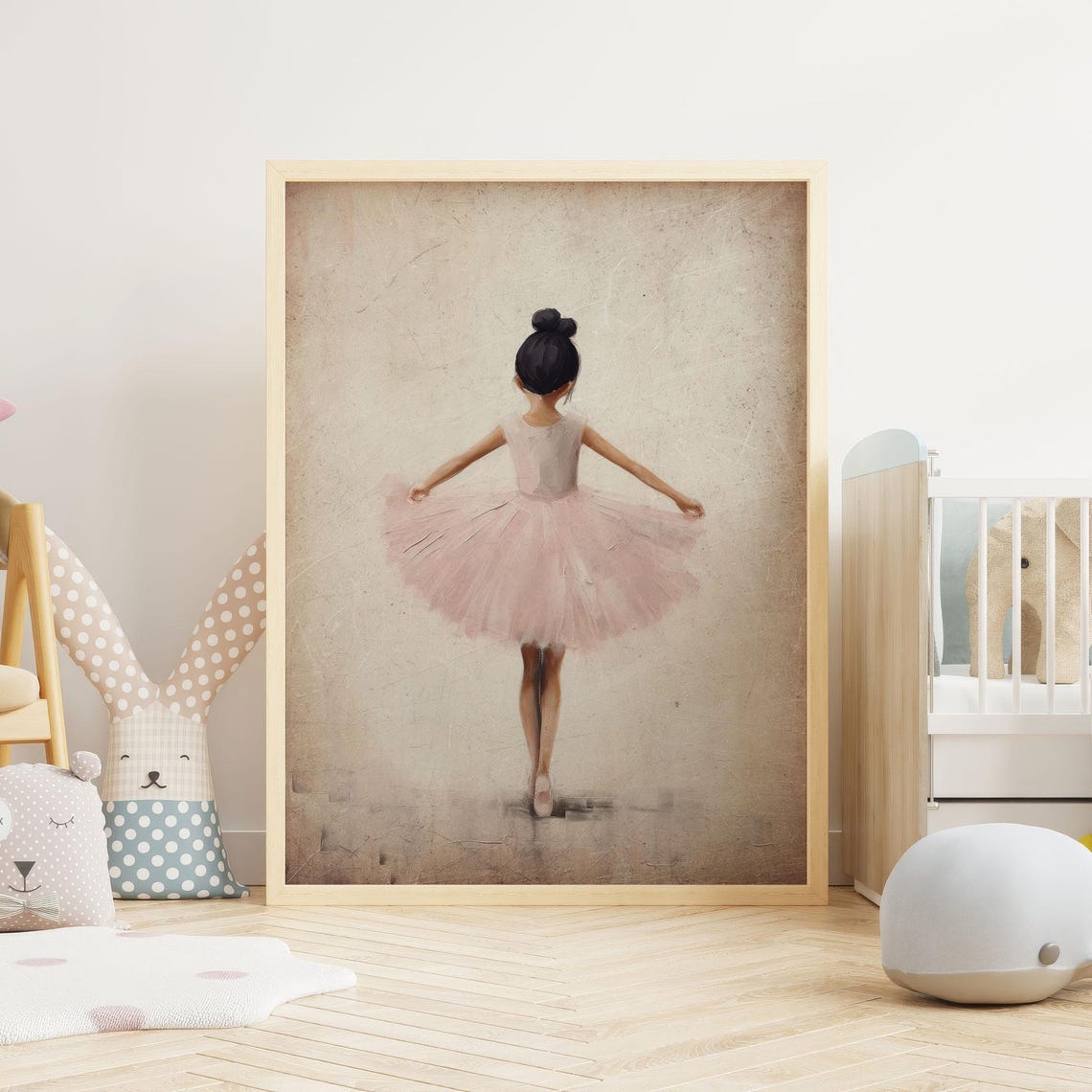 Ballet Nursery Art Ballerina Nursery Decor Pink Girls Room Ballet Dancer Painting Ballerina Print Girl Wall Art - Image 3