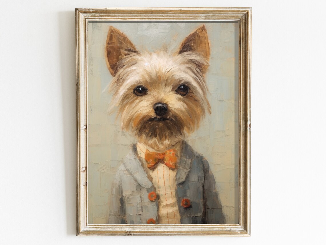 Yorkie Print Vintage Yorkshire Terrier Art Print