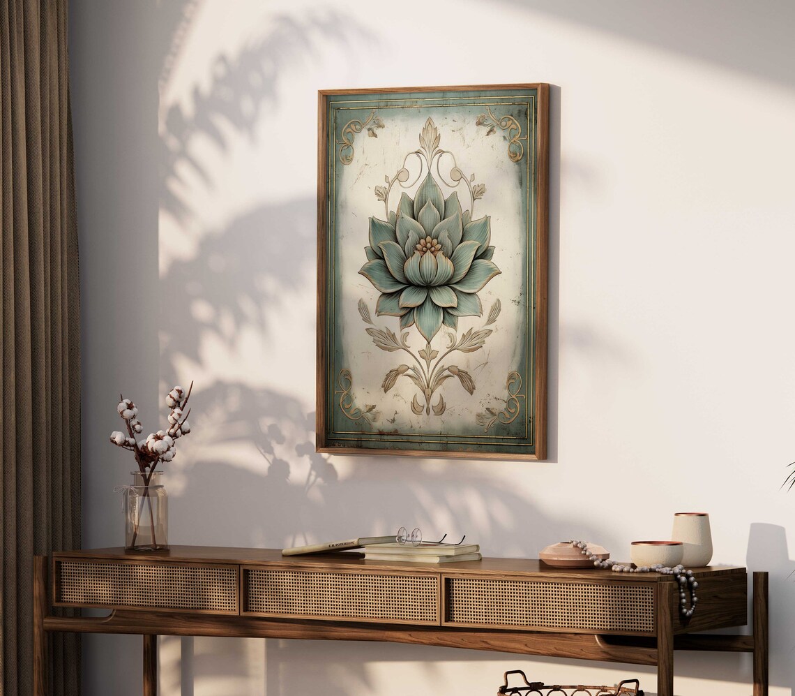 Ornamental Floral Abstract, Rustic Botanical Art Print - Image 2
