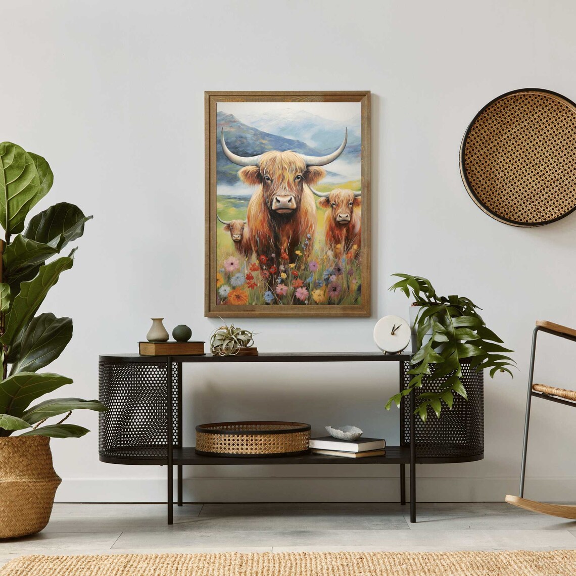 Highland Cow Country Style Art Print, Farmhouse - Image 2