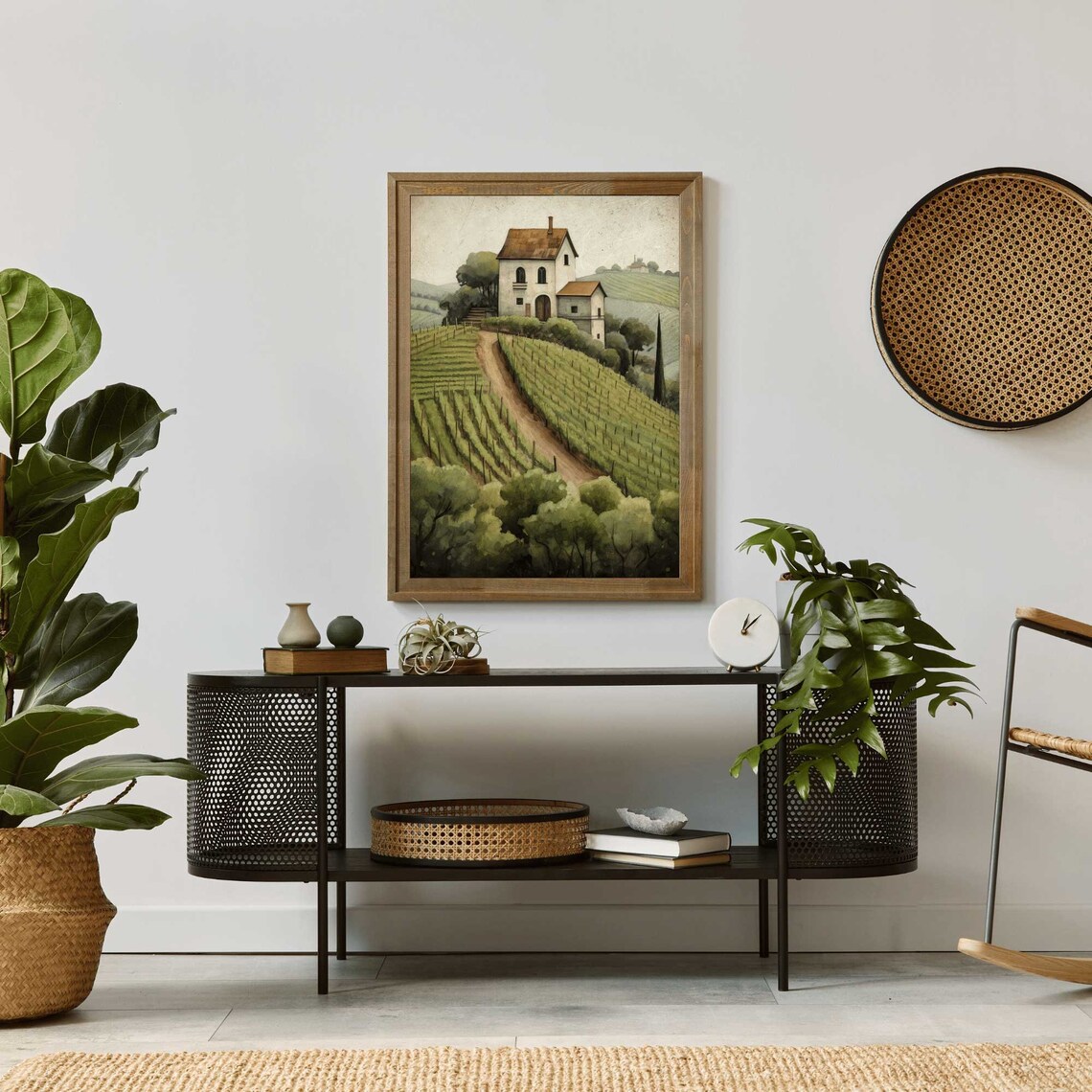 Tuscan Vineyard Villa Rolling Hills Italian Countryside Poster - Image 2