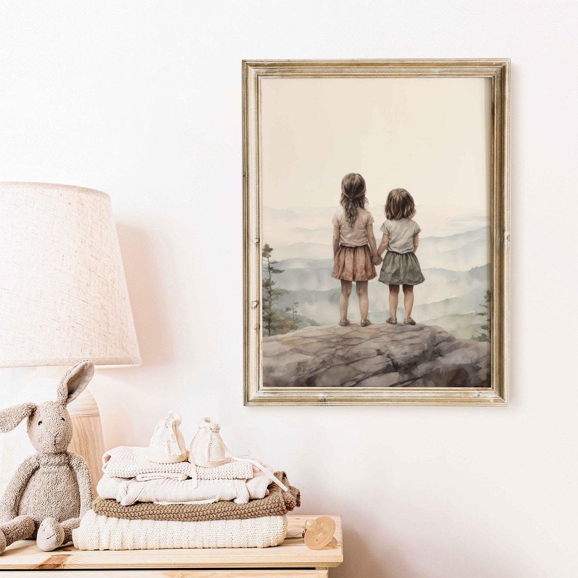 Sisters Bedroom Decor Sisters Room Print Little Girls Room Painting Best Friends Wall Art Cute Adventure Decor For Girls - Image 2
