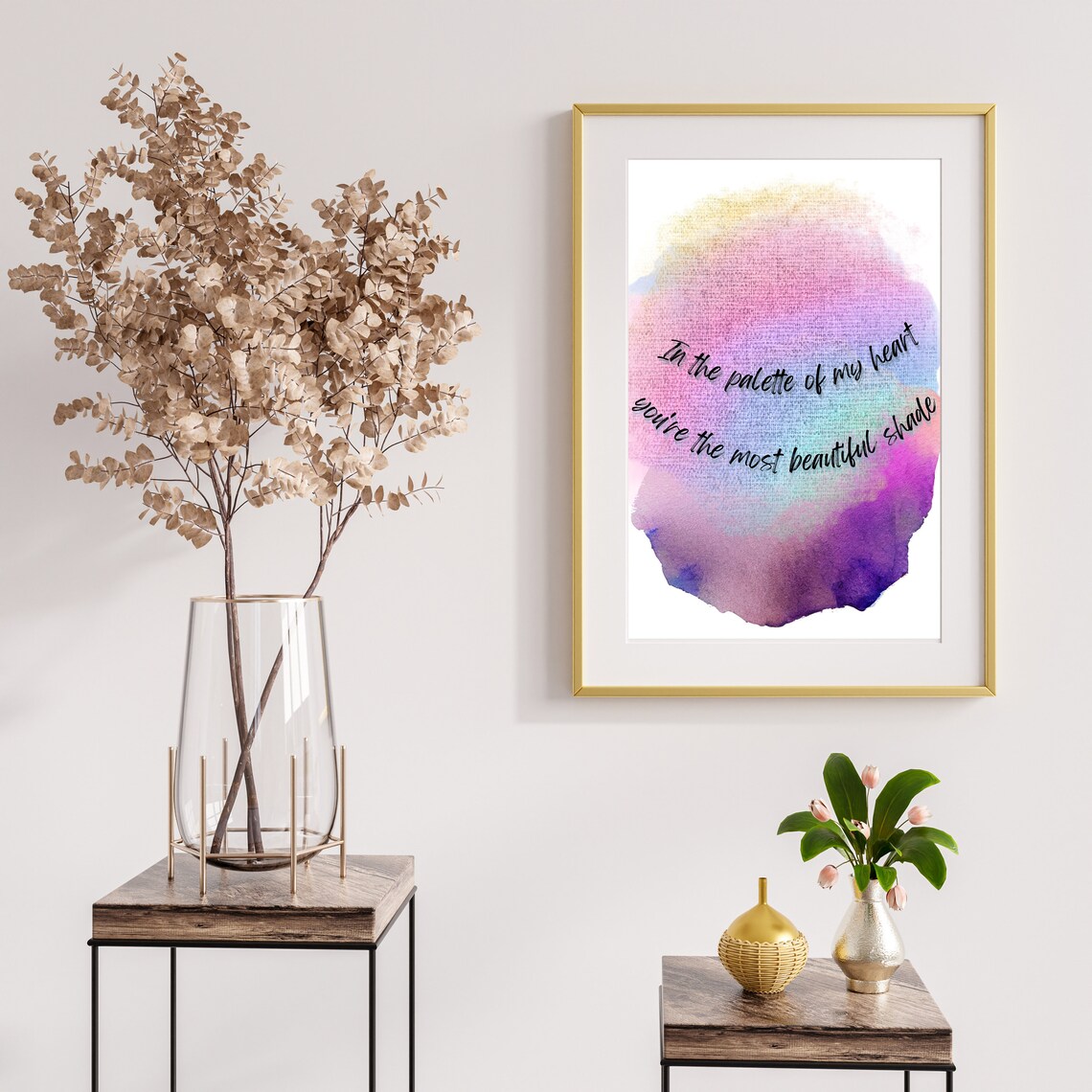 In the Palette of My Heart Quote Watercolor Romantic Love Poster - Image 5
