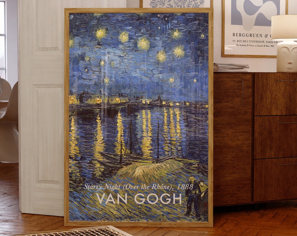 Van Gogh Starry Night Over the Rhone 1888 Classic Art Poster