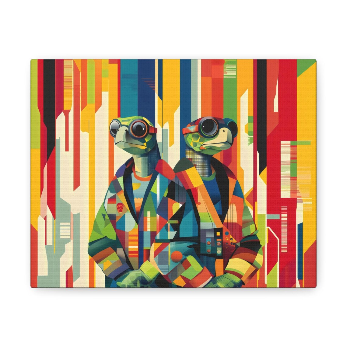 Hip Turtles Geometric Landscape Modern Painting Bright Calm Relaxing Wall Print Airbnb Art Wall Decor - Image 3