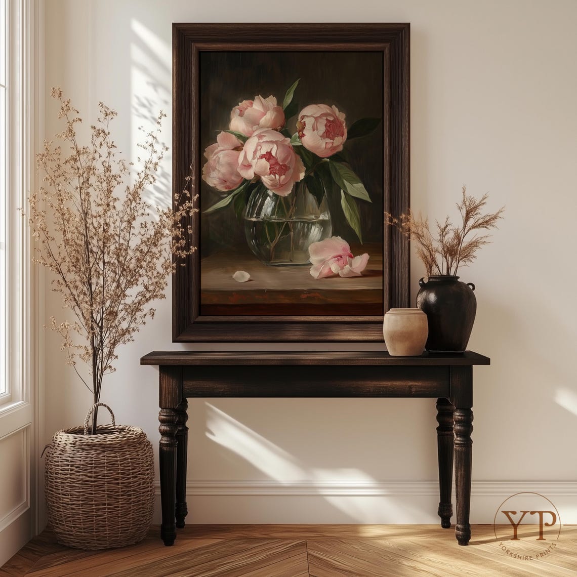 Moody Vintage Flower Print Dark Floral Still Life Oil Painting Moody Floral Wall Art Dark Moody Rose Print Dark Academia - Image 2