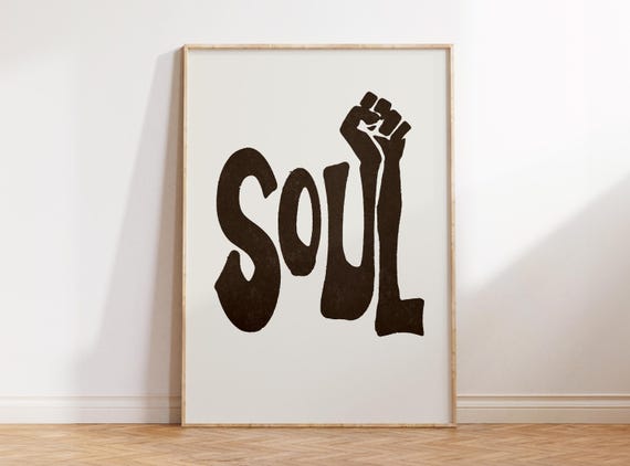 Soul Print African Wall Art Groovy Modern Black Afro Ethnic Decor Retro Apartment Culture