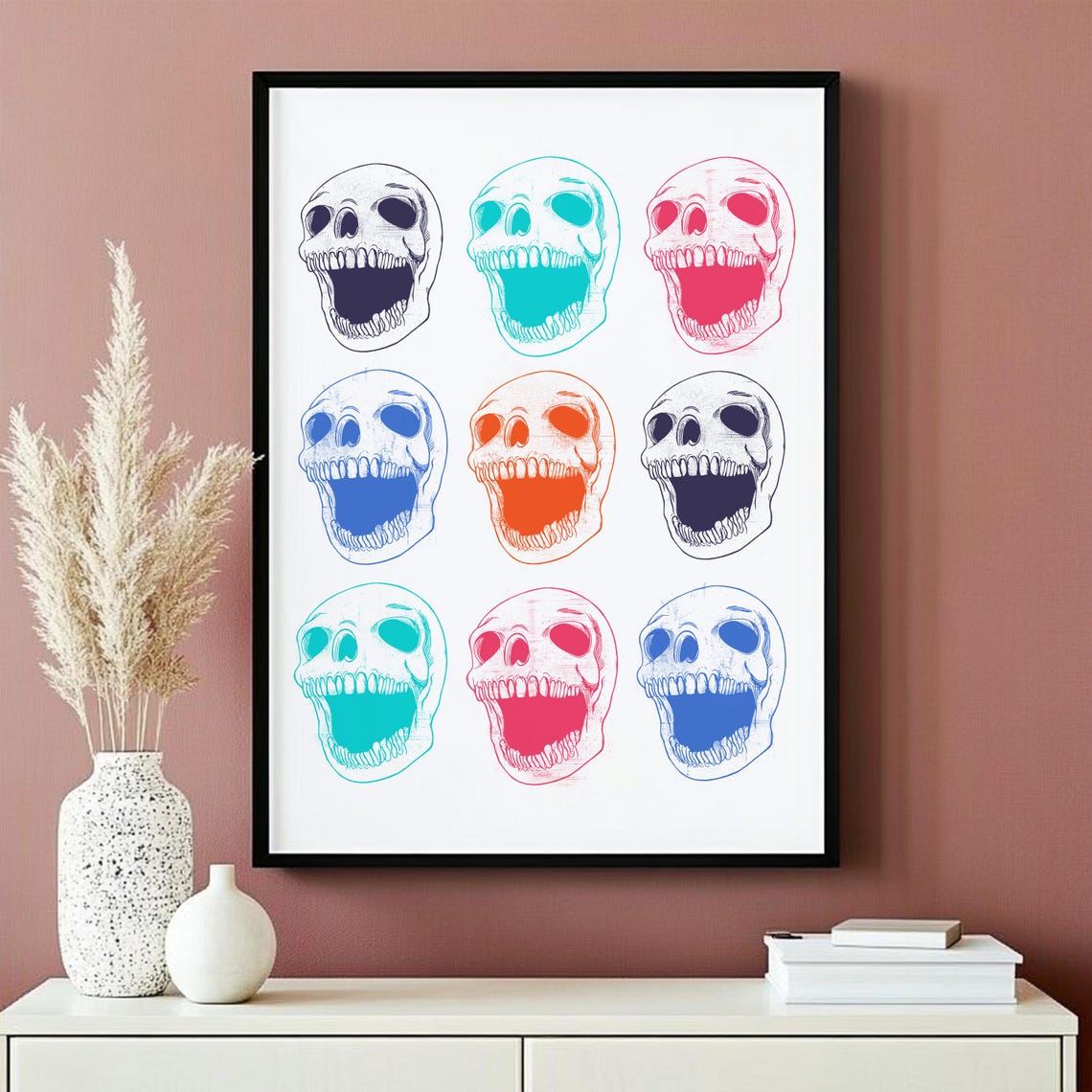 Pop Art Skull 4 Jpeg Files In Iso 2x3 3x4 4x5 Retro Wall Art - Image 4