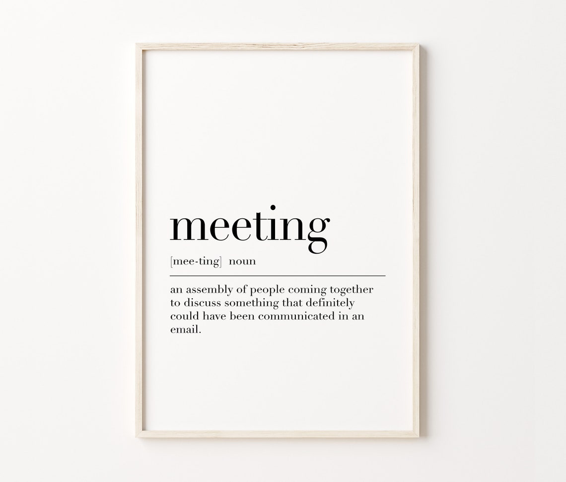 Meeting Funny Office Dictionary Definition Humor Quote Wall Art - Image 4