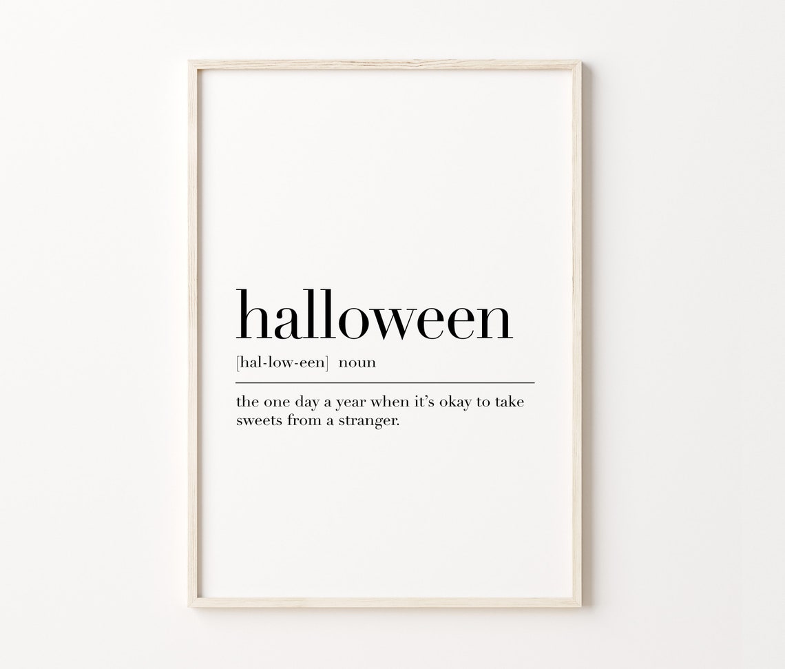 Halloween Funny Dictionary Definition Minimalist Quote Art Poster - Image 3