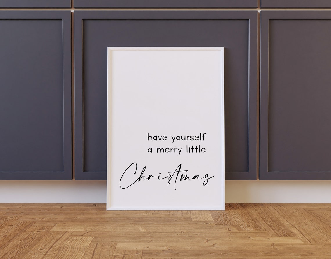 Have Yourself A Merry Little Christmas Script Holiday Poster - Image 2