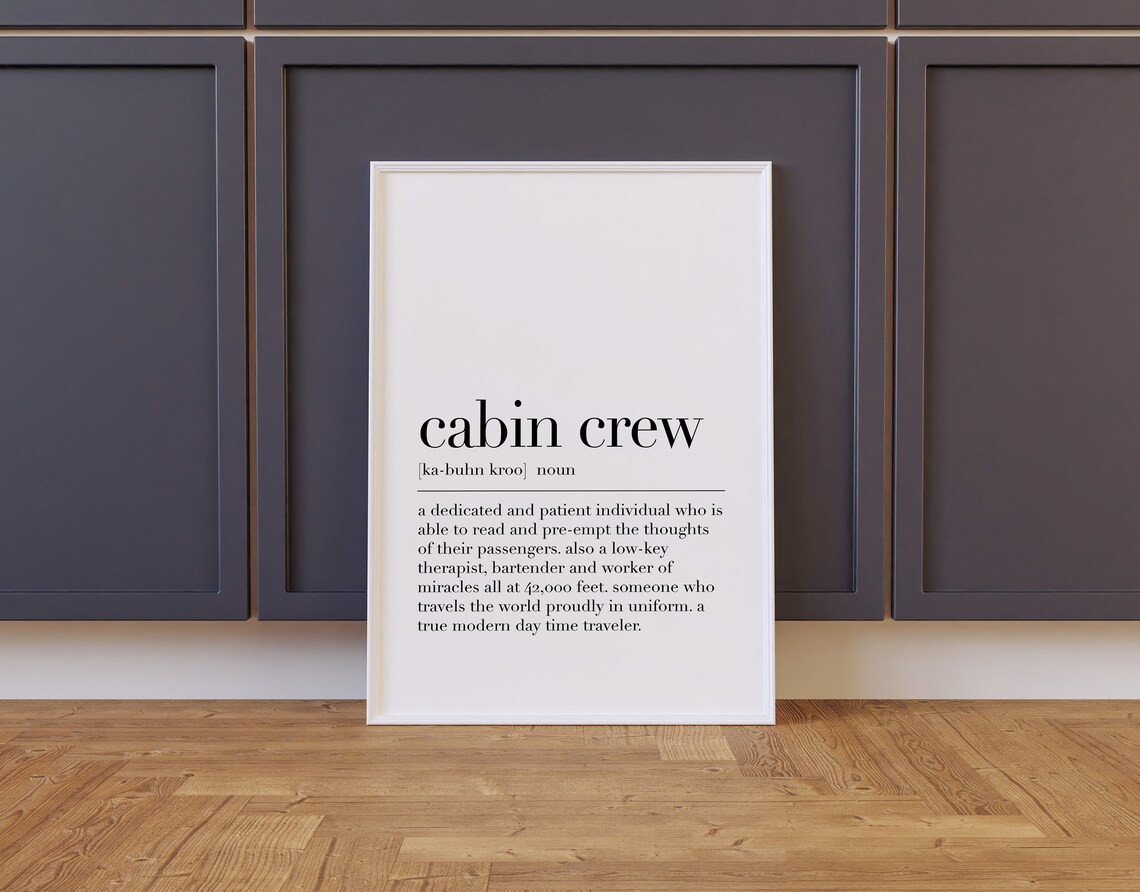 Cabin Crew Definition Gifts For Cabin Crew Cabin Crew Gifts Cabin Crew Poster Cabin Crew Print Quote Wall Art Work Gift - Image 2