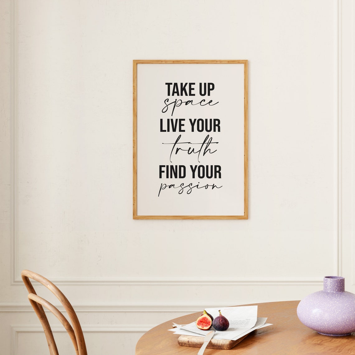 Take Up Space Live Your Truth Motivational Script Quote Poster - Image 3