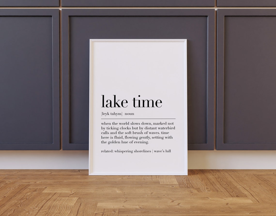 Lake Time Dictionary Definition Lake House Quote Minimalist Poster - Image 2