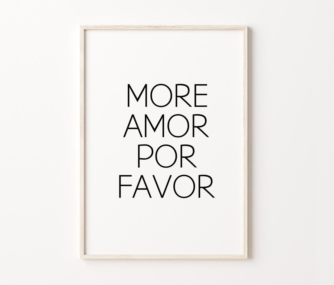 More Amor Por Favor Spanish Love Quote Minimalist Wall Art Poster - Image 3