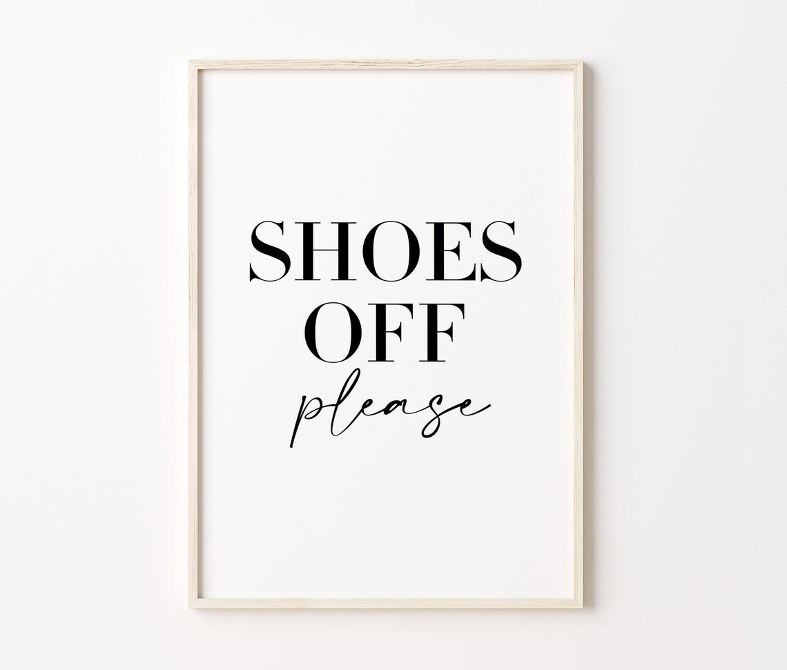 Shoes Off Please Minimalist Home Entryway Door Sign Quote Print - Image 3