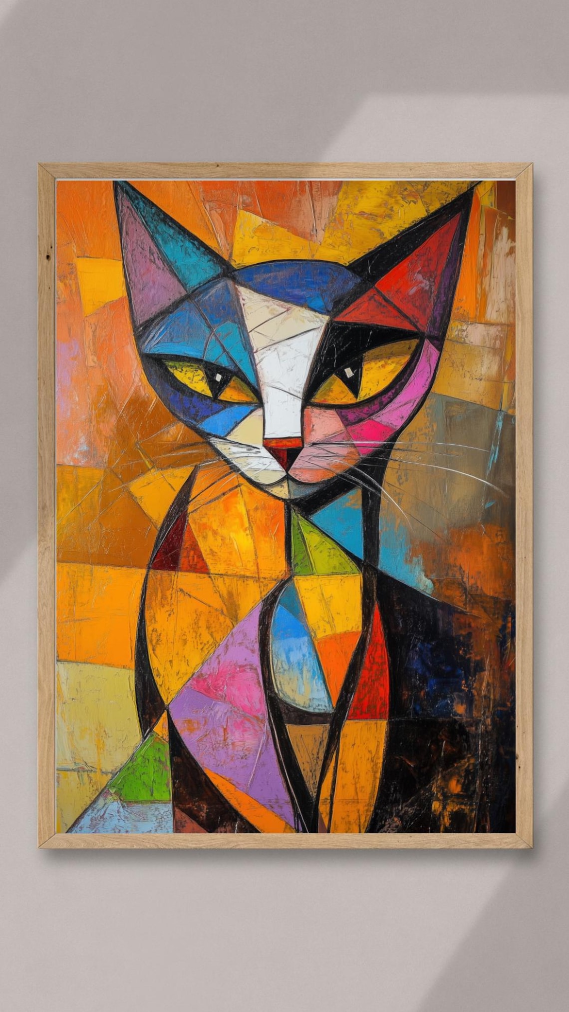 Cubist Cat Abstract Modern Feline Art Print - Image 2