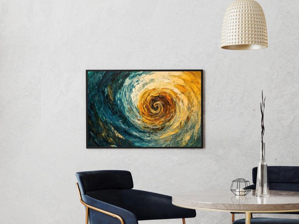 Golden Spiral Abstract Energy Vortex, Zen Inspired Art Print - Image 3