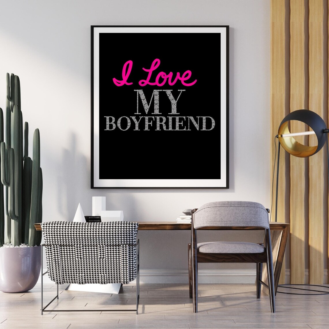 I Love My Boyfriend Typography, Valentine Art Print