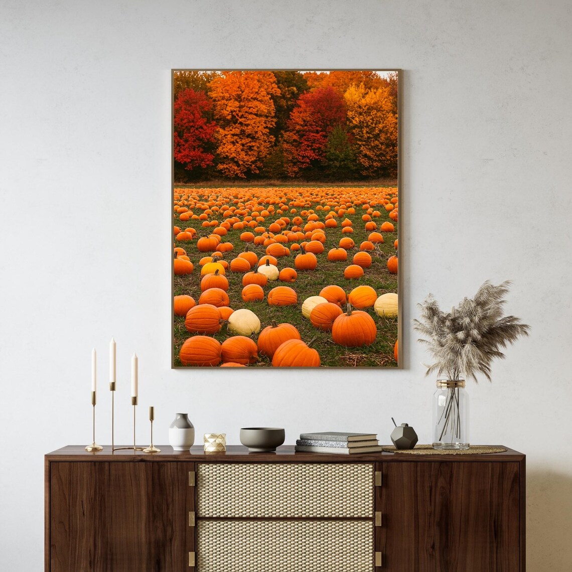 Pumpkin Patch, Fall Harvest Photography Art Print