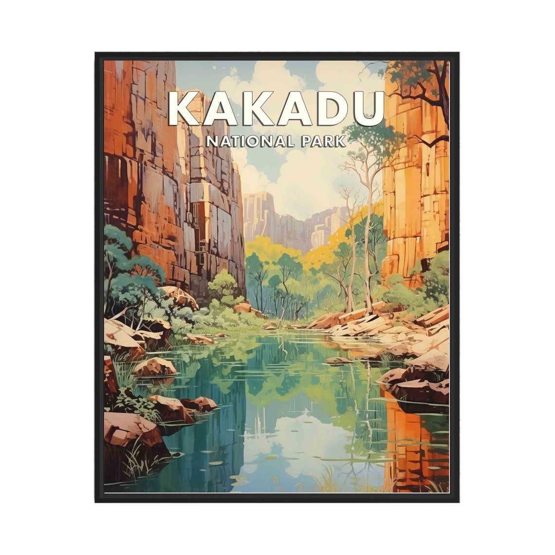 Kakadu National Park Sandstone Gorge Billabong Travel Poster