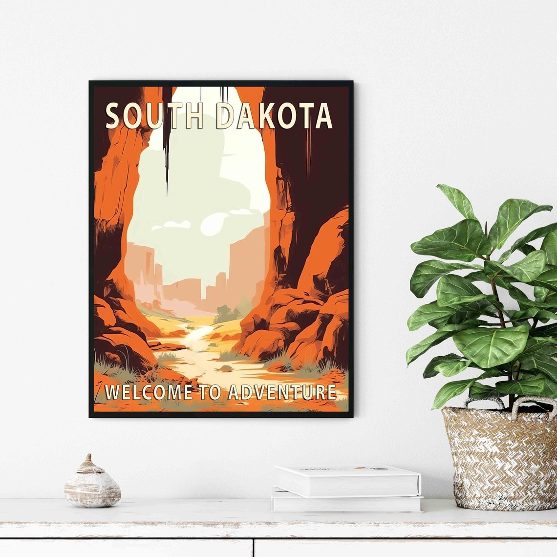 South Dakota Red Rock Canyon Sunrise Desert Adventure Poster - Image 2
