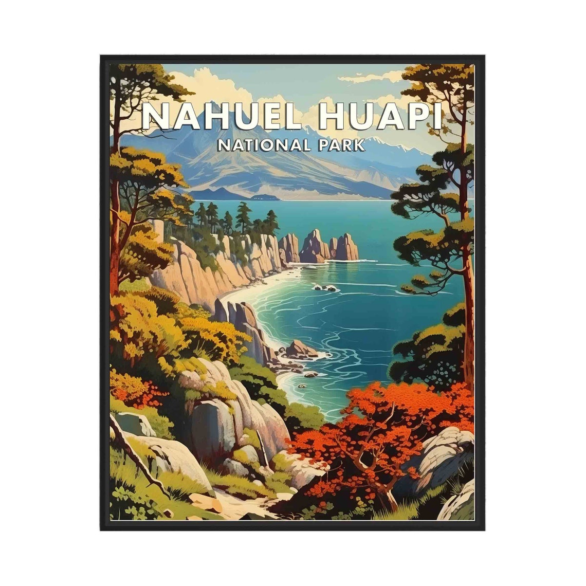Nahuel Huapi Lake Alpine Peaks Patagonia Argentina Art Poster