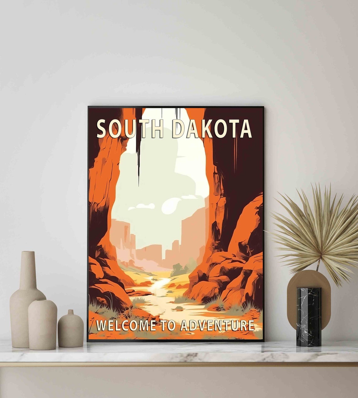South Dakota Red Rock Canyon Sunrise Desert Adventure Poster - Image 3