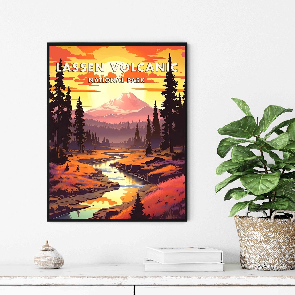 Lassen Volcanic National Park Sunset California Mountain Poster - Image 2
