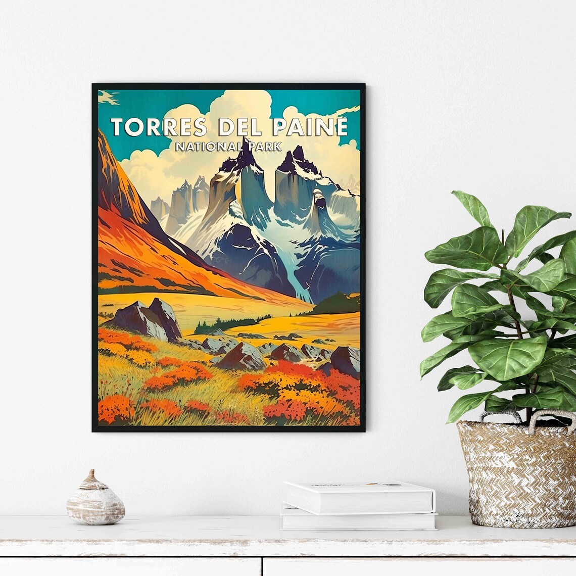 Torres Del Paine Chile Granite Peaks In Autumn Patagonia Poster - Image 3