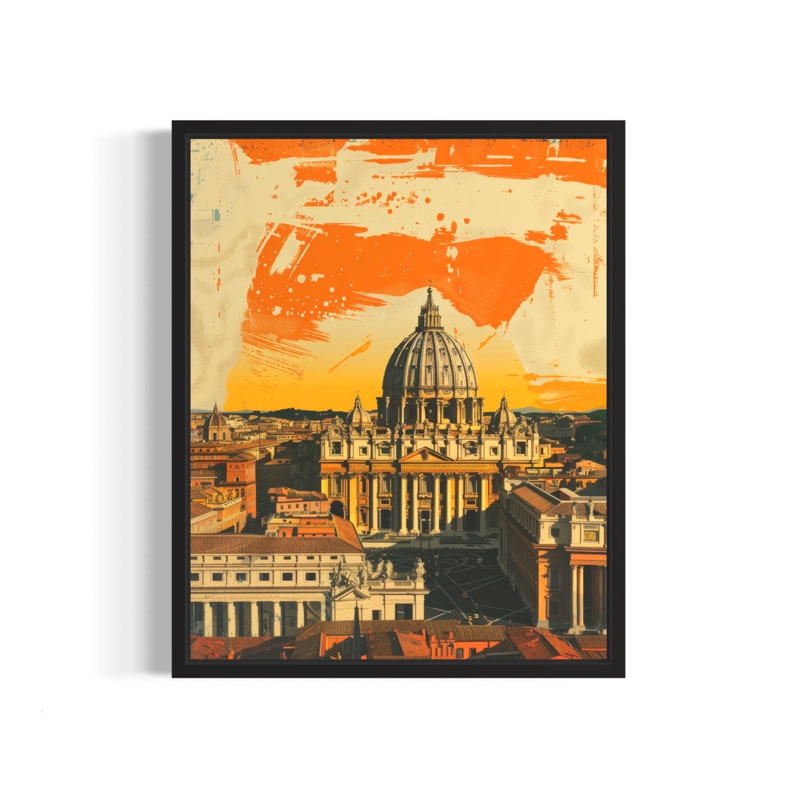 Vatican City St Peter's Basilica Poster at Golden Sunset Rome