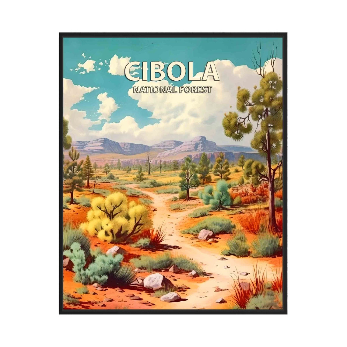Cibola National Forest Desert Trail Southwest Vintage Poster